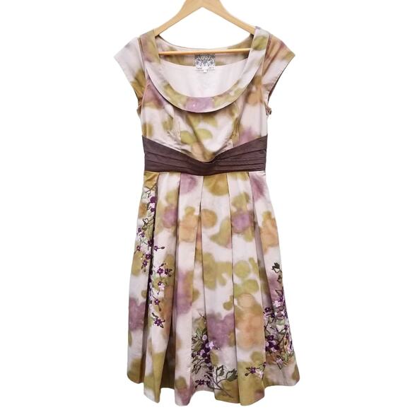 Floreat | Fit & Flare Embroidered Floral Dress Anthropologie - Picture 1 of 8